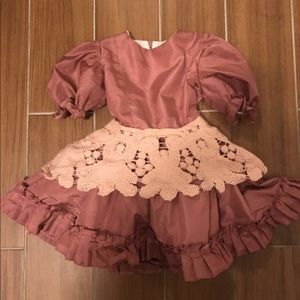 STUNNING Vintage Couture Italian Raspberry Dress